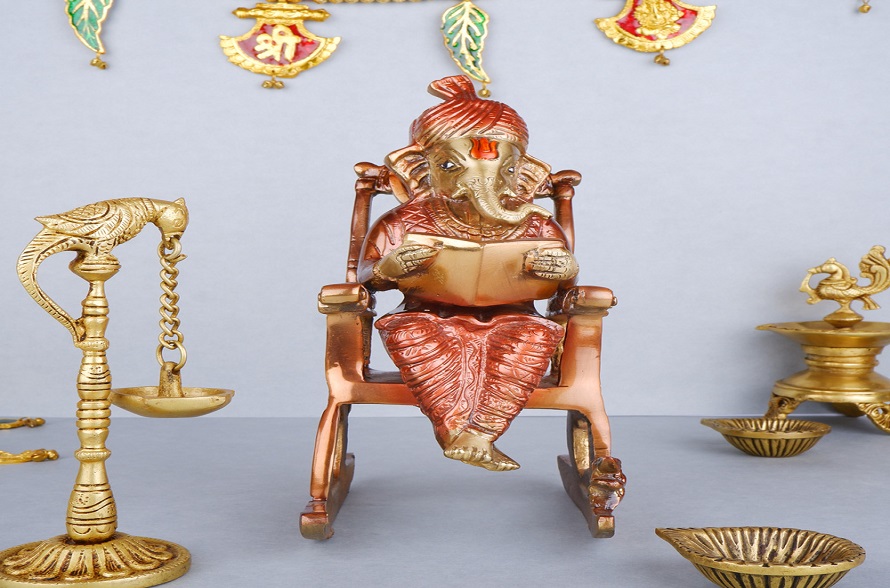 Brass Chair Ganesh