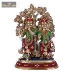 Elegant Brass Radha Krishna Idols with Kalpavriksha Tree & Peacock 2 DSCF5413 eMetalCrafts