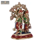 Elegant Brass Radha Krishna Idols with Kalpavriksha Tree & Peacock 3 DSCF5414 eMetalCrafts