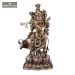 Lord Krishna ji with Cow Statue– Brass Decorative Idol 2 DSCF5508 eMetalCrafts