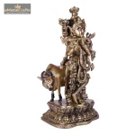 Lord Krishna ji with Cow Statue– Brass Decorative Idol 3 DSCF5509 eMetalCrafts