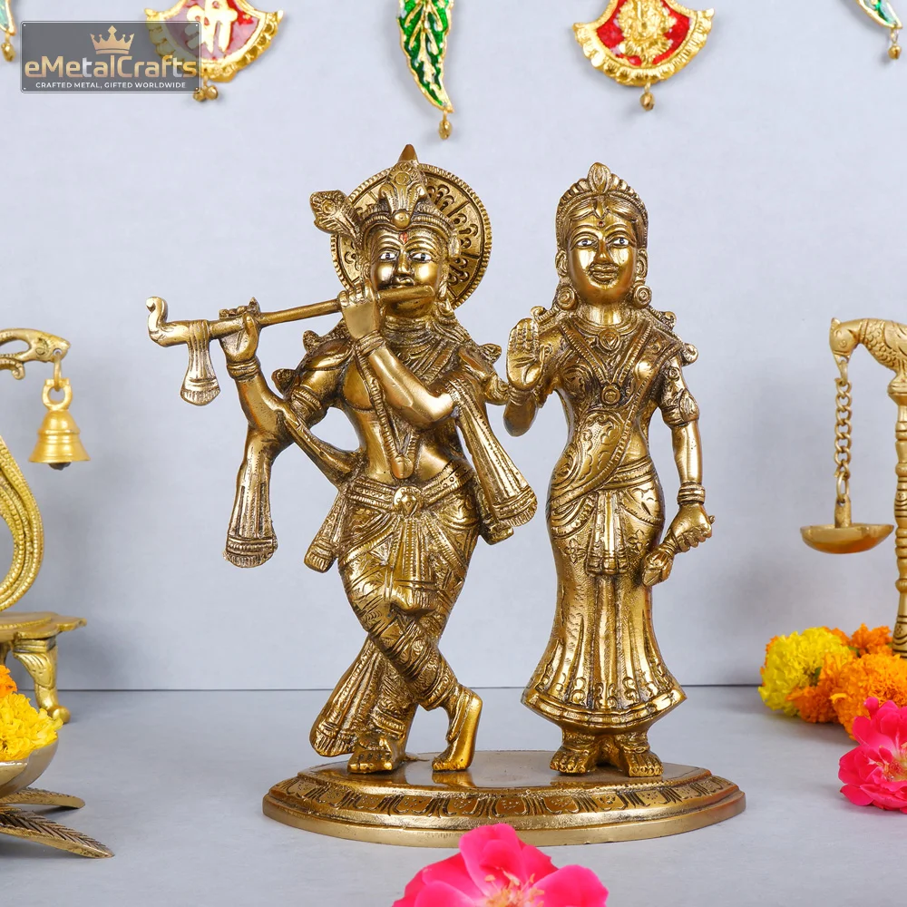 brass radha krishna Idol