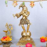 Brass Lord Krishna Idol Figurine Sculpture Statue