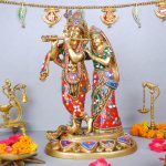 Brass Idol Radha Krishna Statue