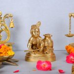 Bala Gopal With Makhan Brass Religious Idol