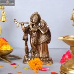 Superfine Brass Radha Krishna with peacock Idol 1 Brass radha krishna with peacock