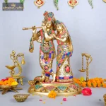 brass radha krishna statue
