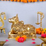 Brass Nandi Statue, Nandi Cow Statue