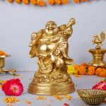 Brass Made Laughing Buddha Idol in Standing Position