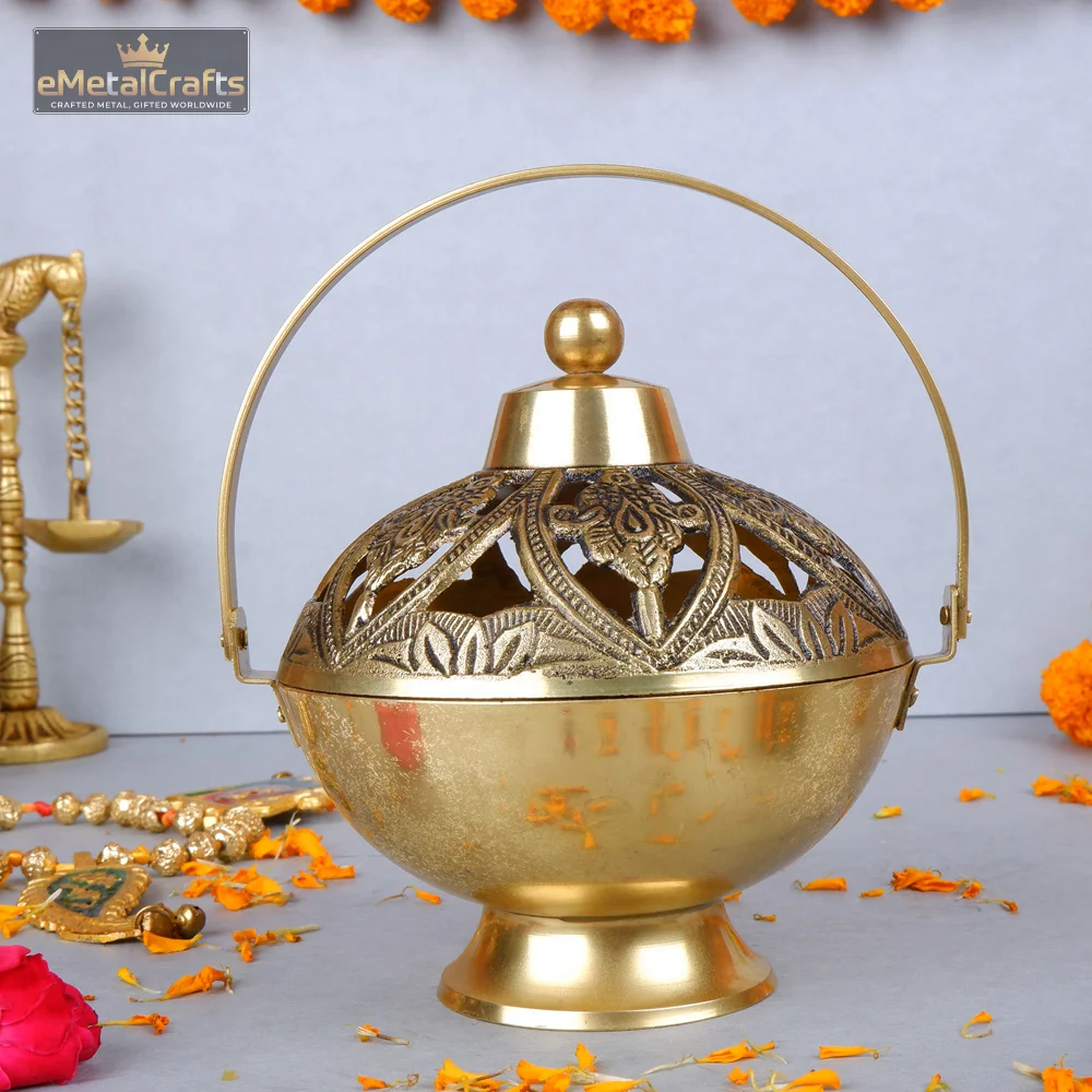 Pure Brass Dhoop Dani Pooja Incense Pure Brass Dhoop Dani Pooja Incense