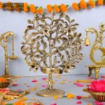 Pure Brass Tree Diya With Tealight Holder 1 Pure Brass Tree Diya