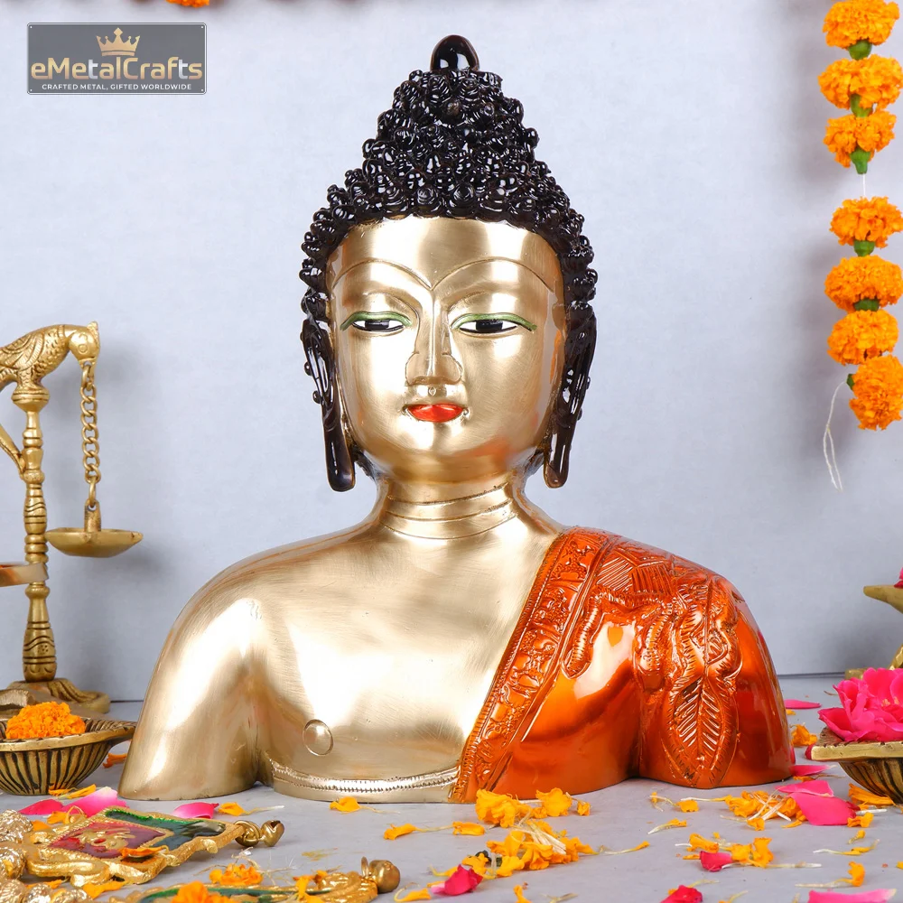 Brass Religious Buddha Face Statue