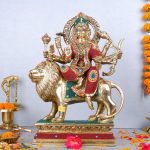 Brass Durga Mata Idol Divine Sherawali mata