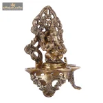 Ethnic Brass Deepak with Ganesha Motif 3 DSCF6577 eMetalCrafts