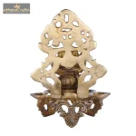 Ethnic Brass Deepak with Ganesha Motif 5 DSCF6579 eMetalCrafts