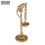 Home & Beyond-Parrot Design Pure Brass Hanging Diya Pair 4 DSCF6588 eMetalCrafts