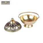 Pure Brass Dhoop Dani Pooja Incense For Home Temple 3 DSCF6628 eMetalCrafts