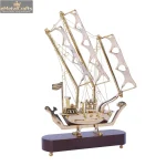 Titanic Medium Size Brass Sailing Ship with Wooden Base 4 DSCF7004 1 eMetalCrafts