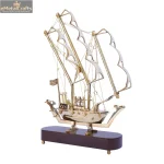 Titanic Medium Size Brass Sailing Ship with Wooden Base 5 DSCF7005 1 eMetalCrafts
