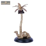 Aluminium Golden Sitting Camel Metal with Tree And Black Platfom 2 DSCF7007 eMetalCrafts