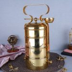 Gold-Toned Brass Easy to Clean Lunch Box