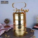 Gold-Toned Brass Easy to Clean Lunch Box 1 Pure Brass Gold Lunch Box