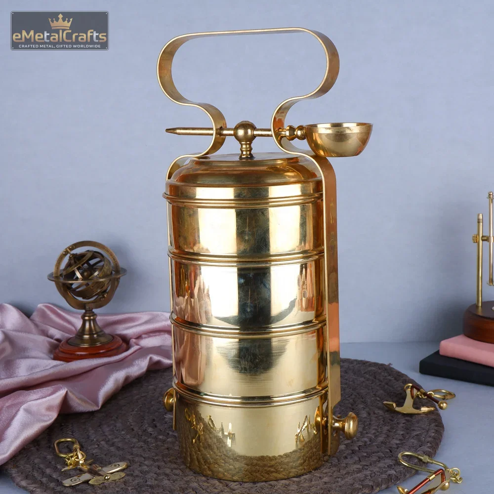 Pure Brass Gold Lunch Box Pure Brass Gold Lunch Box