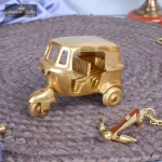 Pure Brass Mini Auto Rickshaw – Indian Decor & Gift Item 1 Brass Metal Pital Murti Auto Rickshaw