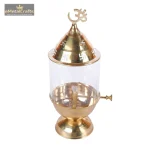 Pure Brass Akhand Jyot Diya with Borosilicate Glass for Temple 2 DSCF8099 1 eMetalCrafts