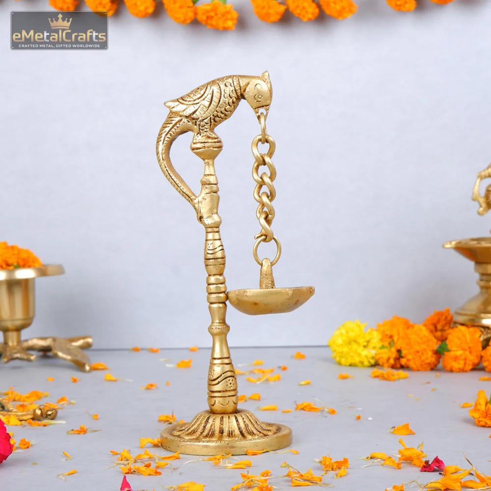 Pure Brass Hanging Diya Pair Pure Brass Hanging Diya Pair