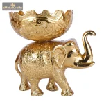 Gold Oxdise Aluminium Metal Elephant With Bowl 2 DSCF8142 1 eMetalCrafts
