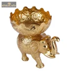 Gold Oxdise Aluminium Metal Elephant With Bowl 4 DSCF8145 1 eMetalCrafts
