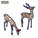 Set Of Two Ornate Golden Embossed Deer 2 DSCF8149 eMetalCrafts