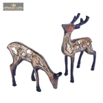 Set Of Two Ornate Golden Embossed Deer 3 DSCF8150 eMetalCrafts