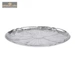 Round Aluminum Silver Leaf Platter 2 DSCF8294 eMetalCrafts