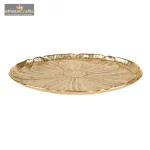 Round Aluminum Leaf Platter in Gold 2 DSCF8304 eMetalCrafts