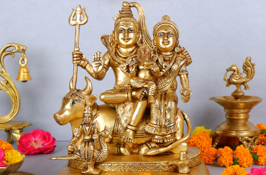 Handcraft Brass Shiv Parivar Statue
