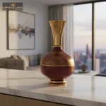 Aluminium golden Iron and Brown Vases 1 brown vases