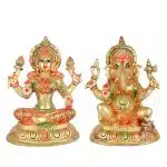 pure brass ganesh laxmi idol