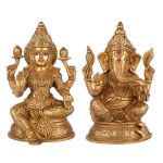 Exquisite Brass Lakshmi & Ganesha Idol Set