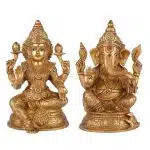 laxmi ganesh murti in brass