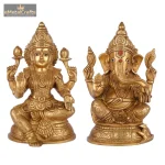 Exquisite laxmi ganesh murti in brass for home temple 1 laxmi ganesh murti in brass
