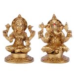 Brass Lakshmi Ganesha Idol Set for Puja, Home Décor & Auspicious Gifting