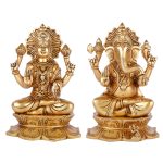 Eternal Blessings: Brass Lakshmi–Ganesha Divine Duo