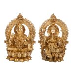 Radiant Blessings: Lakshmi–Ganesha Brass Creation