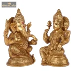 Exquisite laxmi ganesh murti in brass for home temple 2 2 1 1 eMetalCrafts