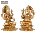 Eternal Blessings: Brass Lakshmi–Ganesha Divine Duo 2 2 4 1 eMetalCrafts
