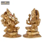 Brass Ganesh Laxmi Idol Set for Puja & Home Décor 2 602 eMetalCrafts