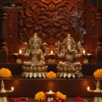 Premium Brass Lakshmi & Ganesha Idols Pair 1 wmremove transformed eMetalCrafts