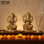 Eternal Blessings: Brass Lakshmi–Ganesha Divine Duo 1 wmremove transformed 2 eMetalCrafts